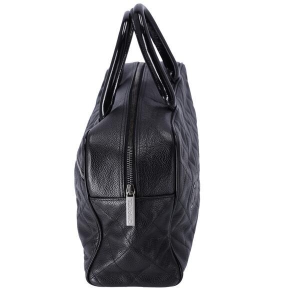 CHANEL Spaline Matelasse Handbag A15685 Black Leather Caviar - Picture 8 of 9